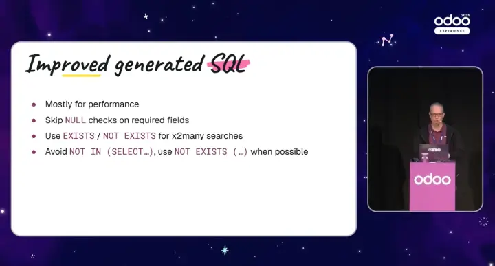 Odoo 19 - Blazing fast with improved generated SQL