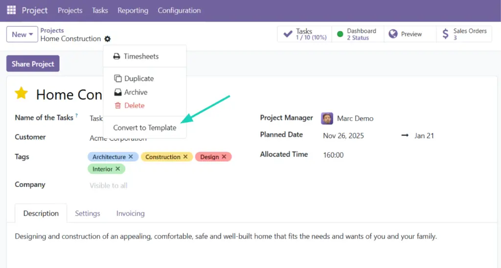 Odoo 19-Project Template